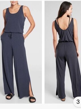 Athleta coastal Sleeveless Drawstring jersey Jumpsuit Romper